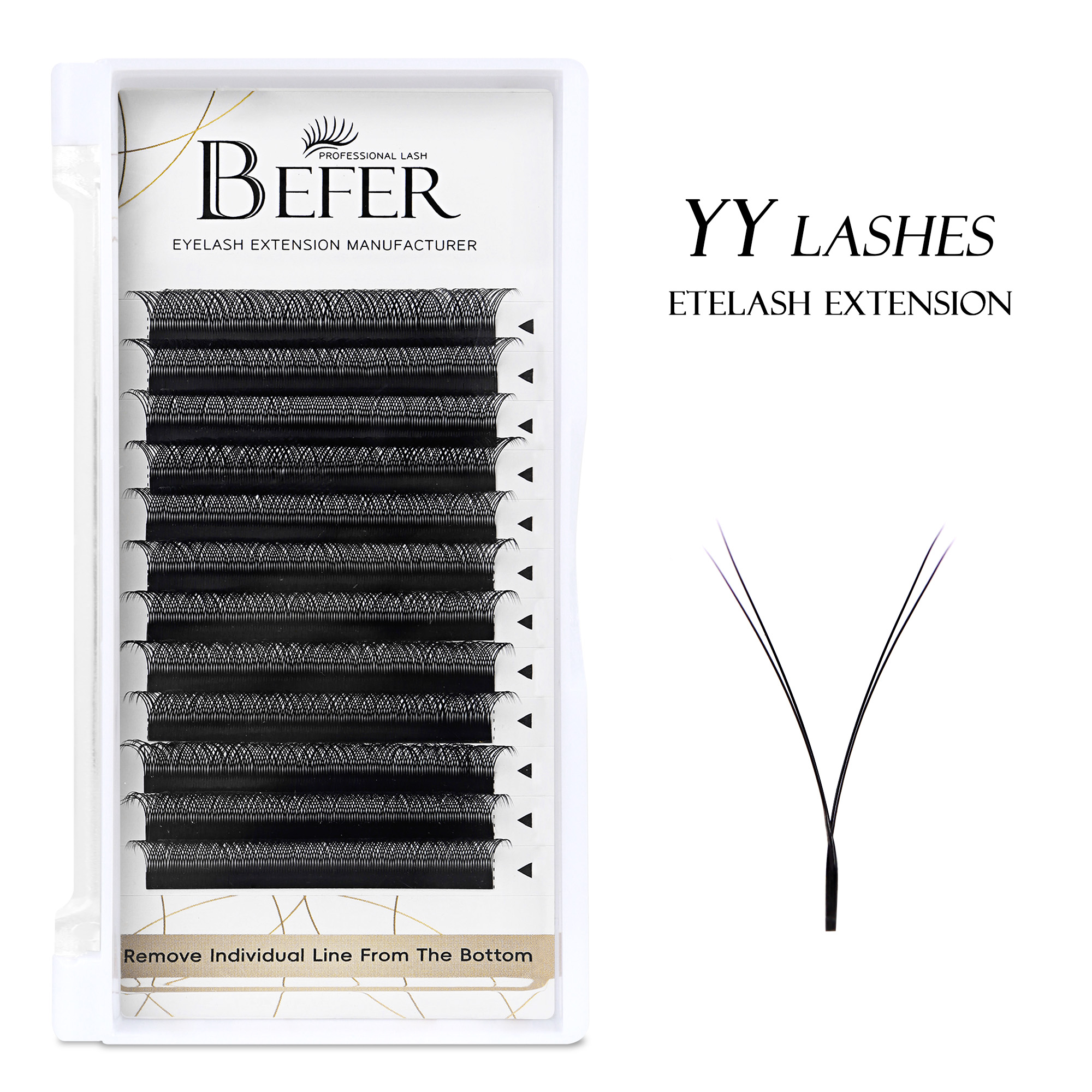 BEFER YY Shape Eyelashes Extensions Brazilian Premade Volume Fan Eyelashes Extension