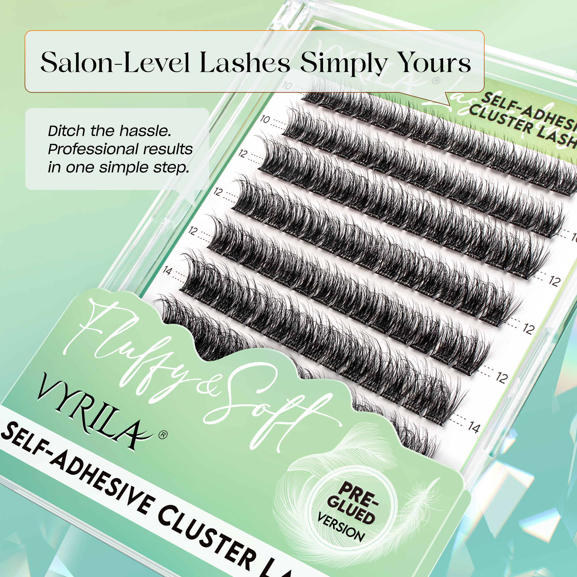 VYRILA Self Adhesive Lash Clusters No Glue Needed DIY Eyelash Extensions Pre Glued-Muse