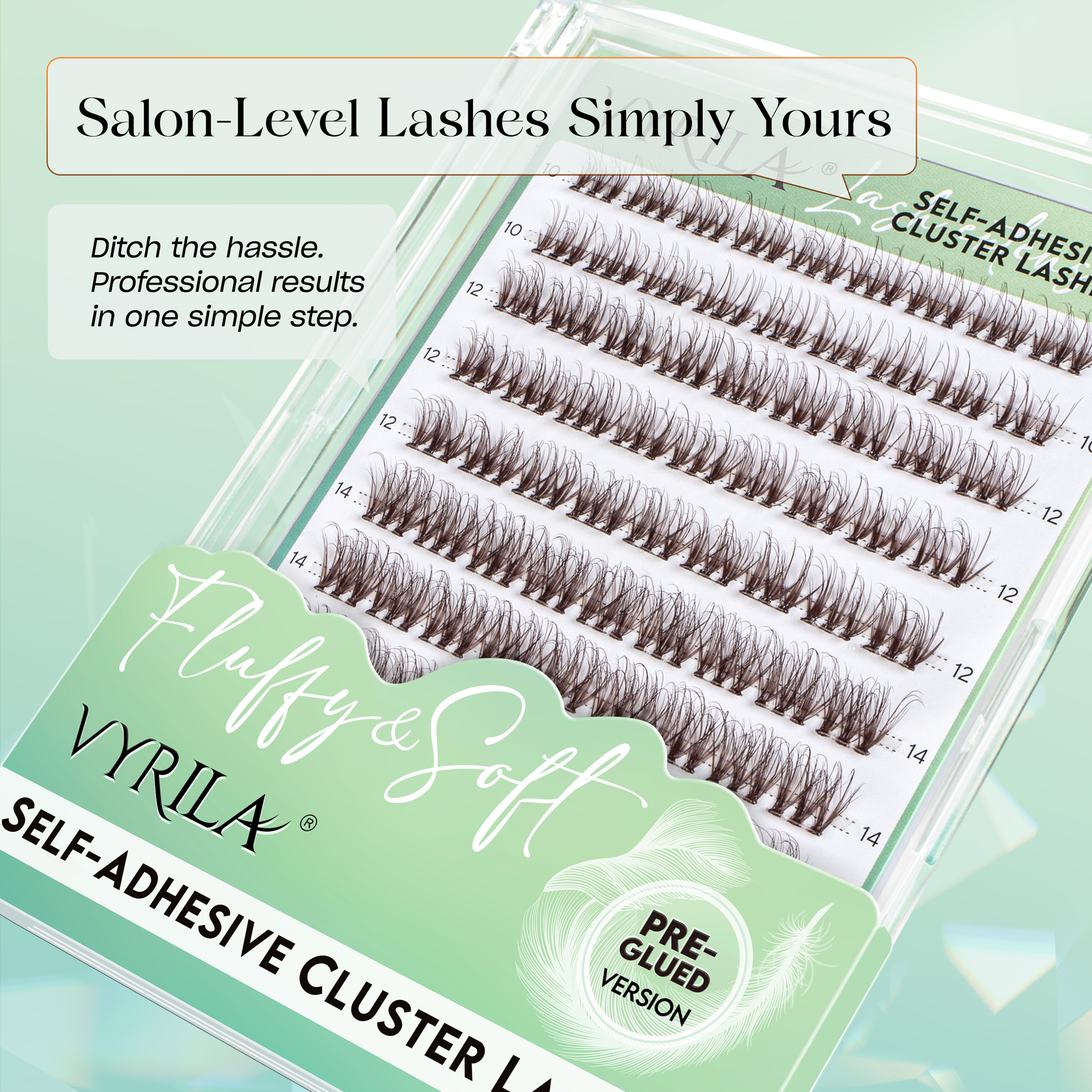 VYRILA Self Adhesive Lash Clusters Brown Colour lash clusters No Glue Needed DIY Eyelash Extensions Pre Glued-Soul