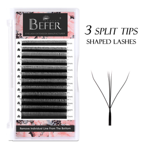  BEFER 3 Split Tips 3D W Shaped Premade Fans Eyelashes Extensions