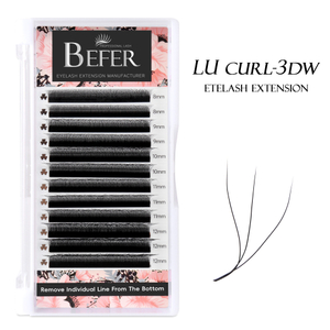 BEFER LU 3D W Shaped Premade Fans Eyelashes Extensions