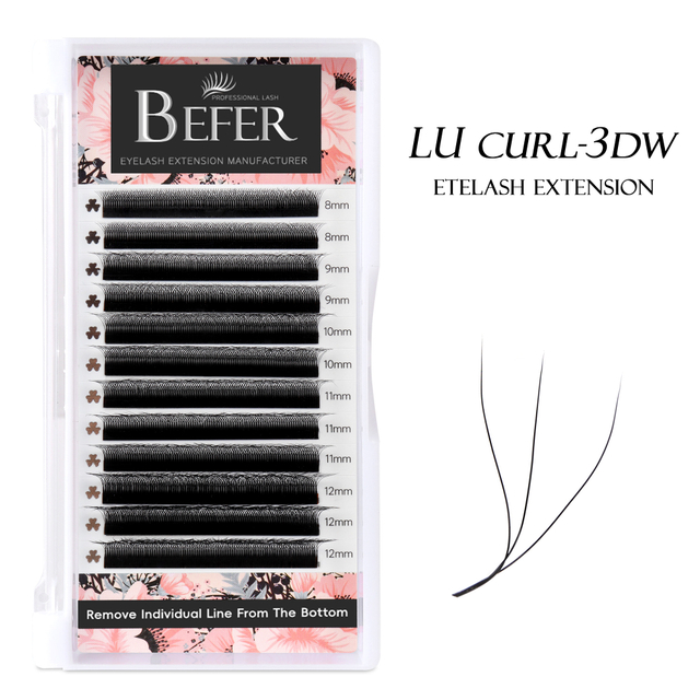 BEFER LU 3D W Shaped Premade Fans Eyelashes Extensions