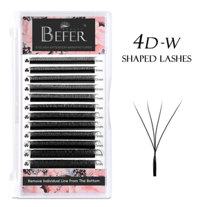 BEFER 4D W Shaped Premade Fans Eyelashes Extensions